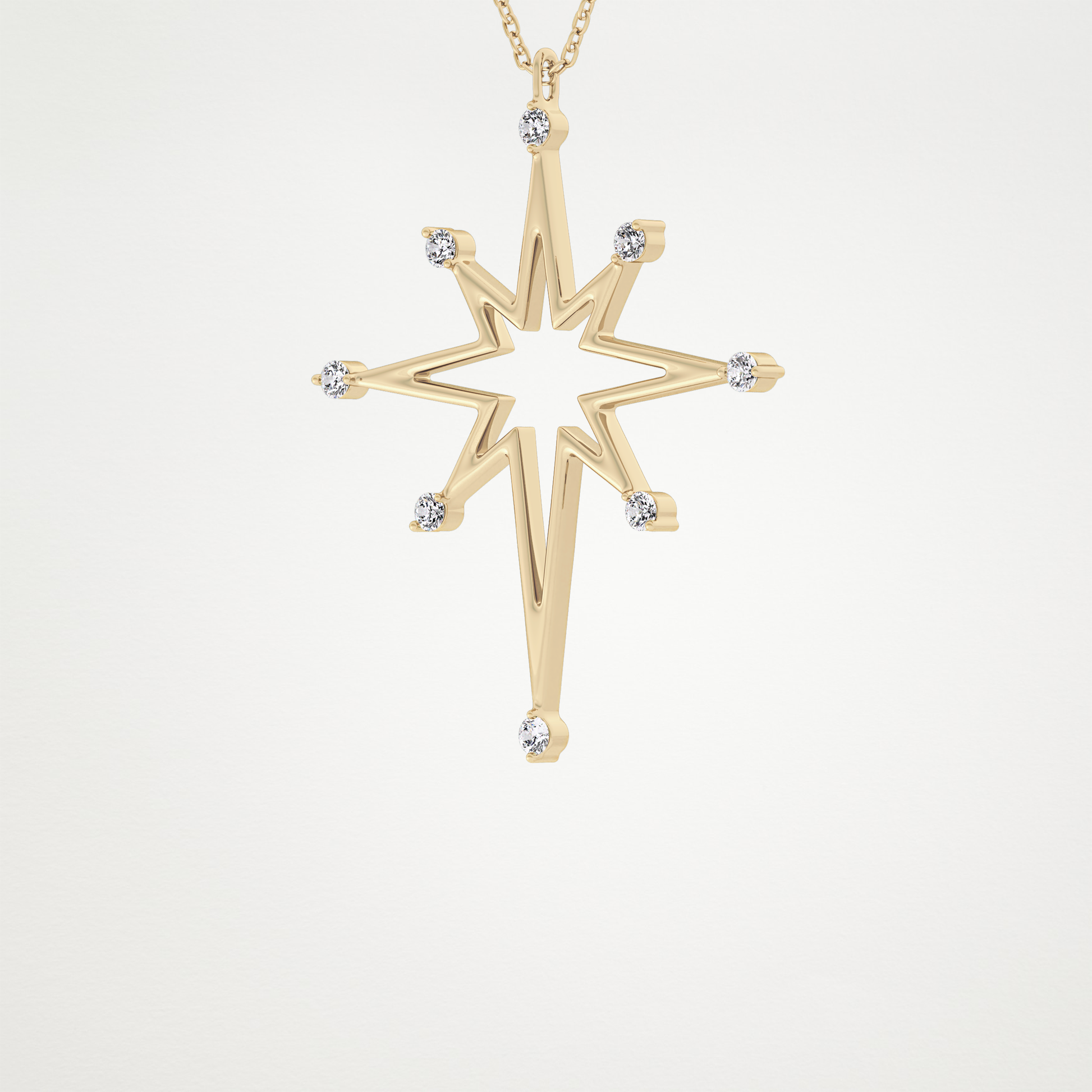 0.17 CT Moissanite Star Shaped Necklace in 14K or 18K Solid Gold – DEF Color, VVS Clarity