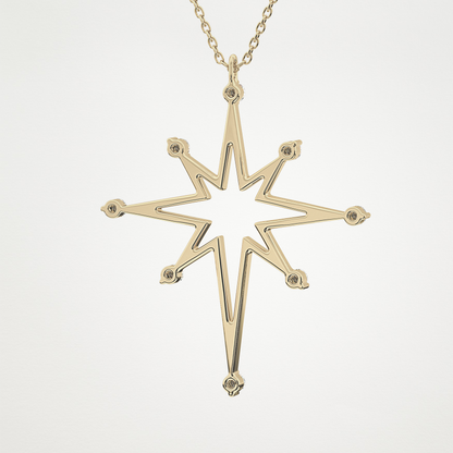 0.17 CT Moissanite Star Shaped Necklace in 14K or 18K Solid Gold – DEF Color, VVS Clarity