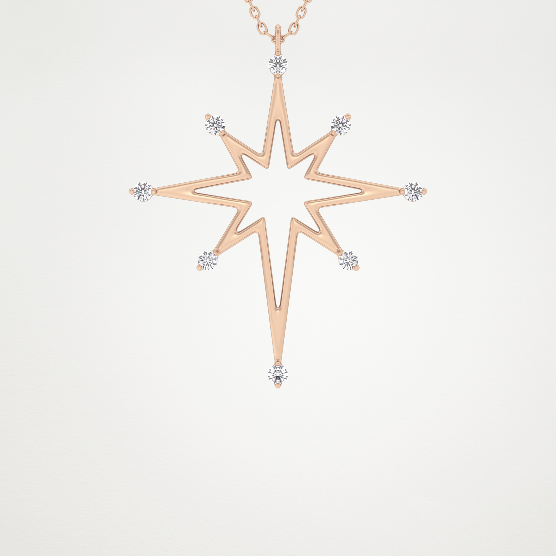 0.17 CT Moissanite Star Shaped Necklace in 14K or 18K Solid Gold – DEF Color, VVS Clarity
