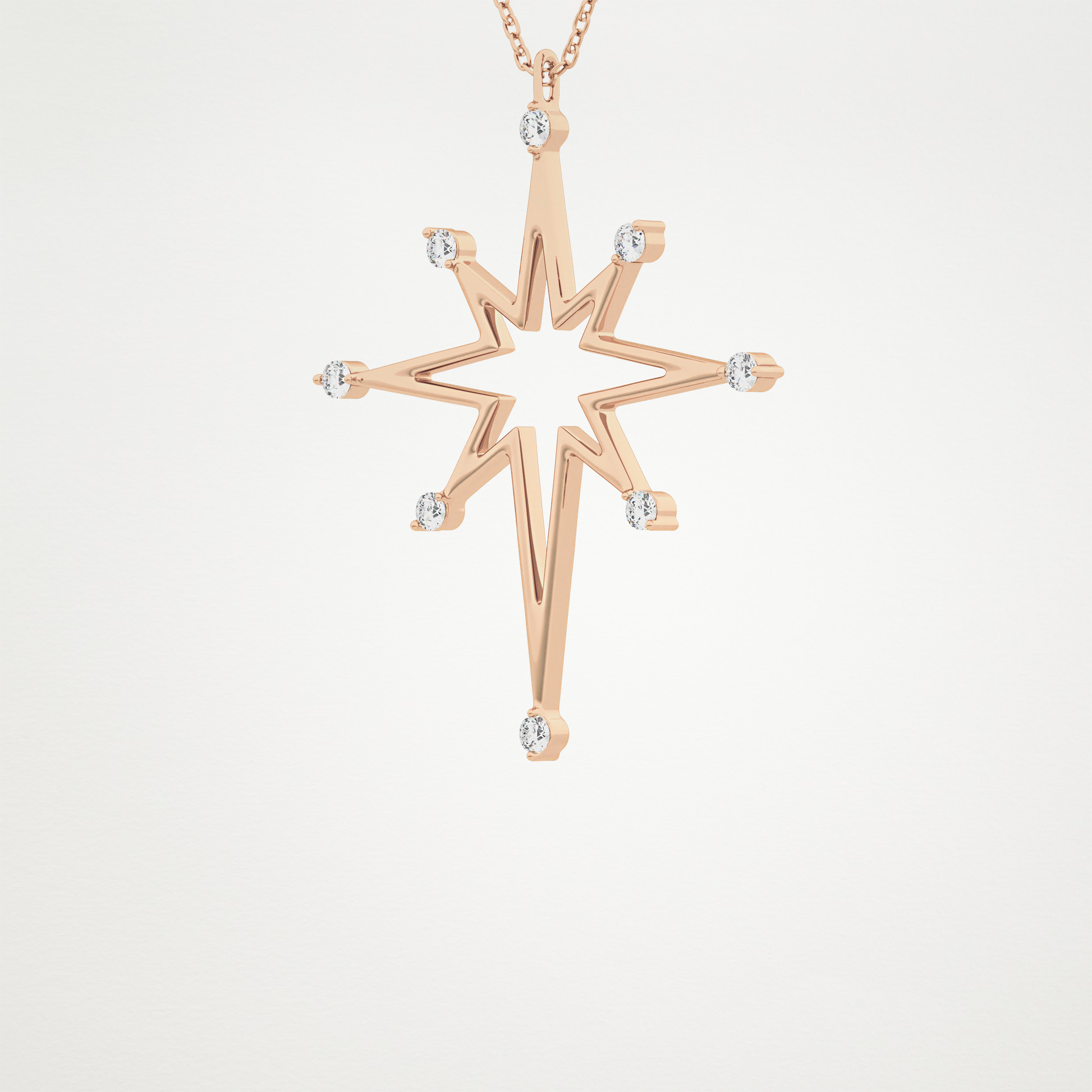 0.17 CT Moissanite Star Shaped Necklace in 14K or 18K Solid Gold – DEF Color, VVS Clarity