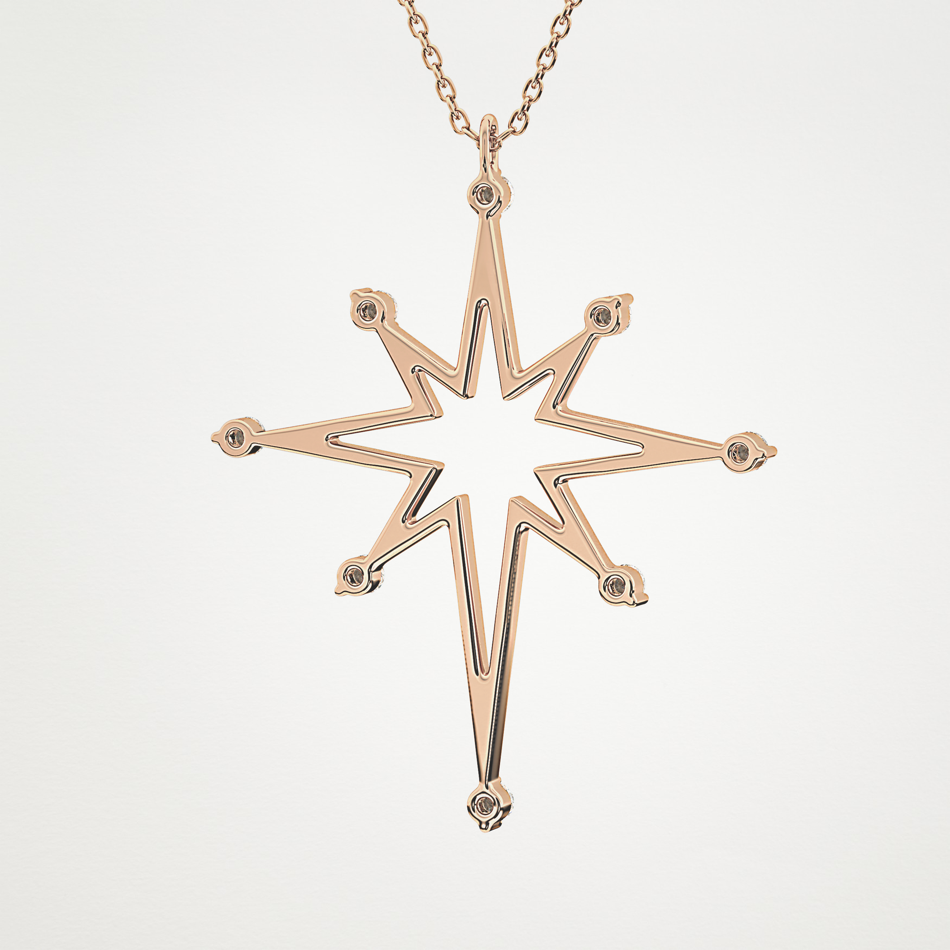 0.17 CT Moissanite Star Shaped Necklace in 14K or 18K Solid Gold – DEF Color, VVS Clarity