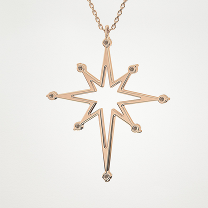 0.17 CT Moissanite Star Shaped Necklace in 14K or 18K Solid Gold – DEF Color, VVS Clarity