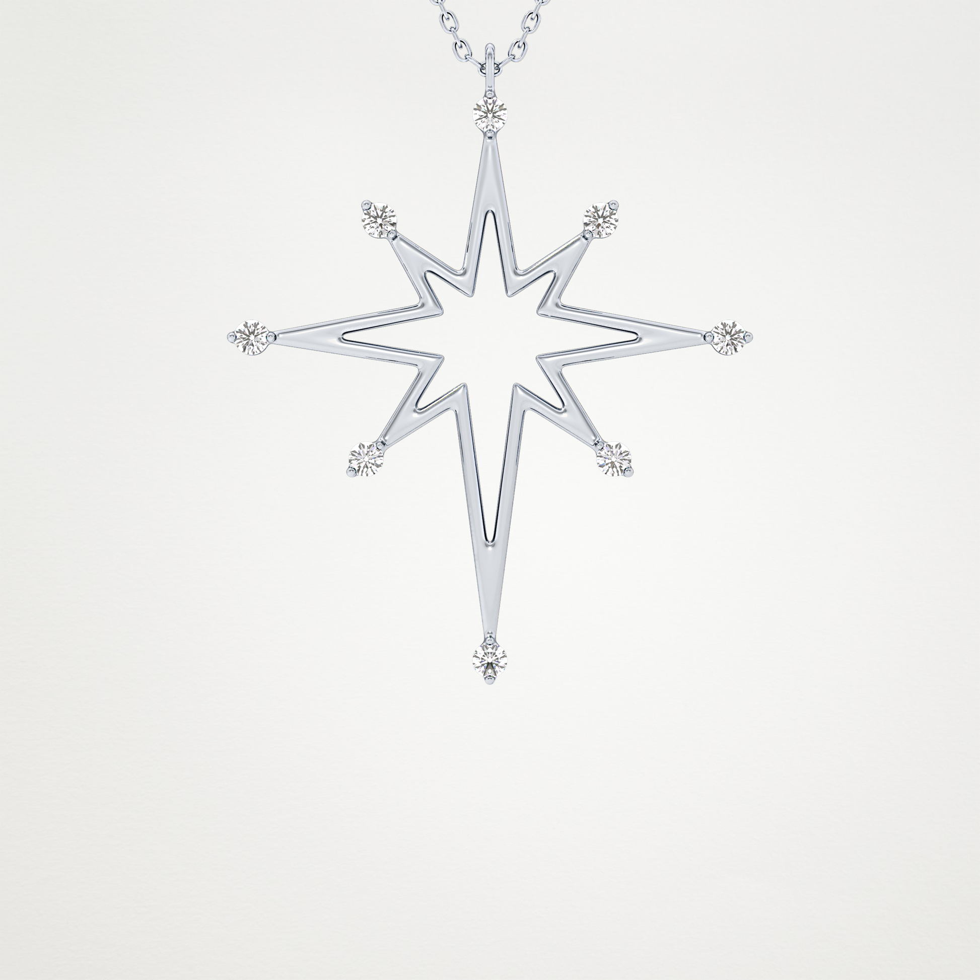 0.17 CT Moissanite Star Shaped Necklace in 14K or 18K Solid Gold – DEF Color, VVS Clarity