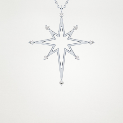 0.17 CT Moissanite Star Shaped Necklace in 14K or 18K Solid Gold – DEF Color, VVS Clarity
