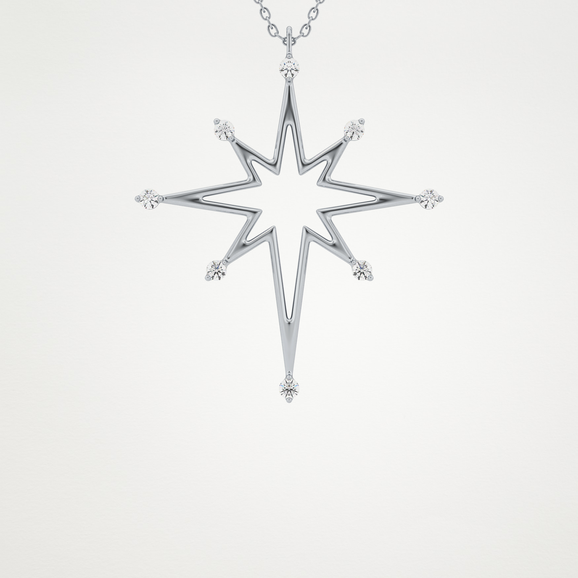 0.17 CT Moissanite Star Shaped Necklace in 14K or 18K Solid Gold – DEF Color, VVS Clarity