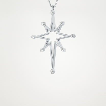 0.17 CT Moissanite Star Shaped Necklace in 14K or 18K Solid Gold – DEF Color, VVS Clarity