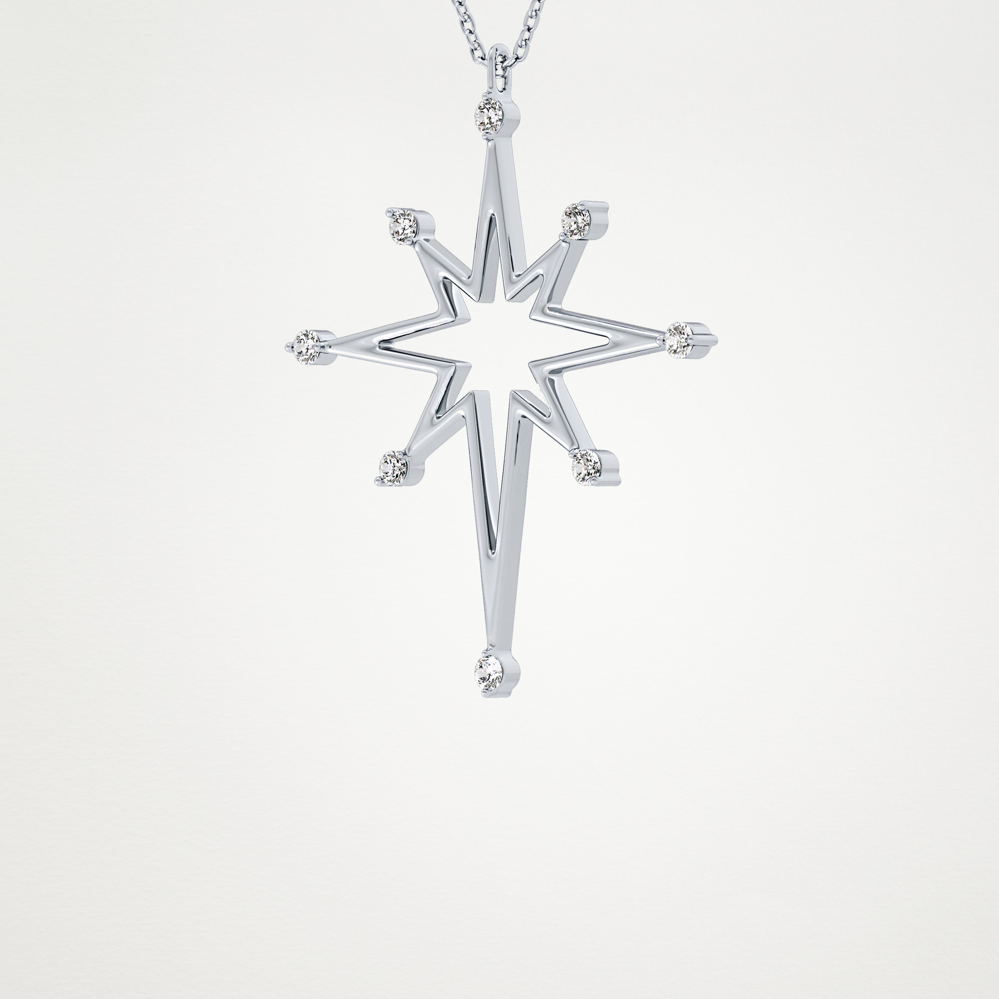 0.17 CT Moissanite Star Shaped Necklace in 14K or 18K Solid Gold – DEF Color, VVS Clarity