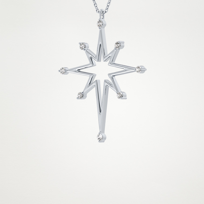0.17 CT Moissanite Star Shaped Necklace in 14K or 18K Solid Gold – DEF Color, VVS Clarity