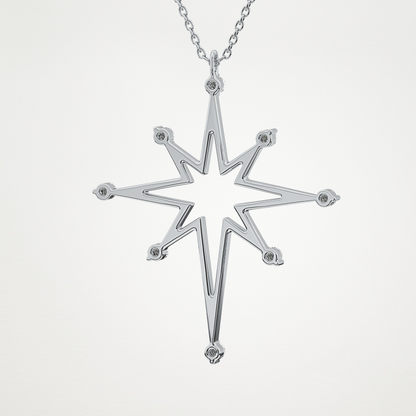 0.17 CT Moissanite Star Shaped Necklace in 14K or 18K Solid Gold – DEF Color, VVS Clarity