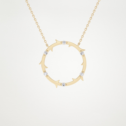0.9 CT Moissanite Round Shaped Necklace in 14K or 18K Solid Gold – DEF Color, VVS Clarity