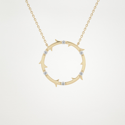 0.9 CT Moissanite Round Shaped Necklace in 14K or 18K Solid Gold – DEF Color, VVS Clarity