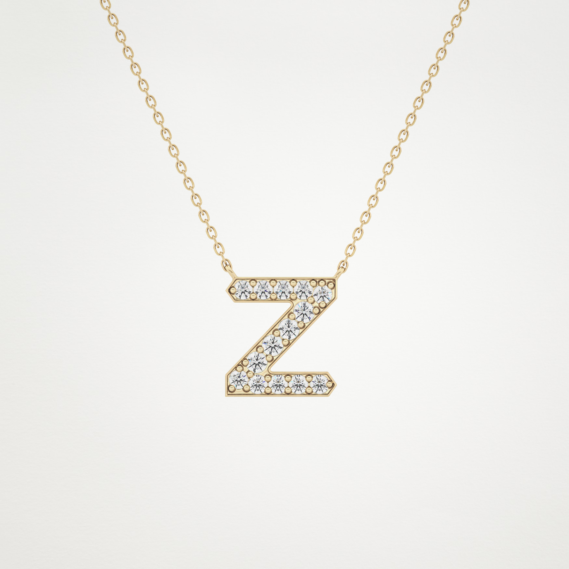 0.28 CT Moissanite Z-Shaped Necklace in 14K or 18K Solid Gold – DEF Color, VVS Clarity