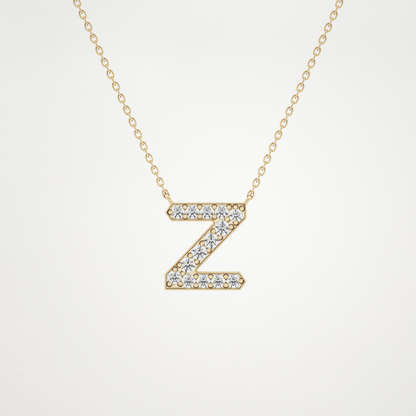 0.28 CT Moissanite Z-Shaped Necklace in 14K or 18K Solid Gold – DEF Color, VVS Clarity