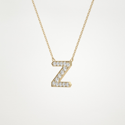 0.28 CT Moissanite Z-Shaped Necklace in 14K or 18K Solid Gold – DEF Color, VVS Clarity