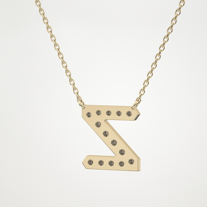 0.28 CT Moissanite Z-Shaped Necklace in 14K or 18K Solid Gold – DEF Color, VVS Clarity