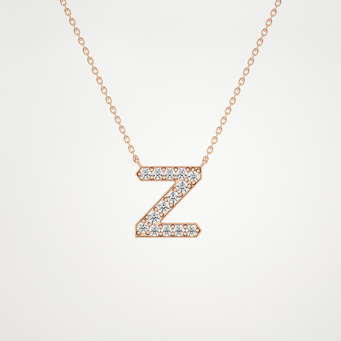 0.28 CT Moissanite Z-Shaped Necklace in 14K or 18K Solid Gold – DEF Color, VVS Clarity