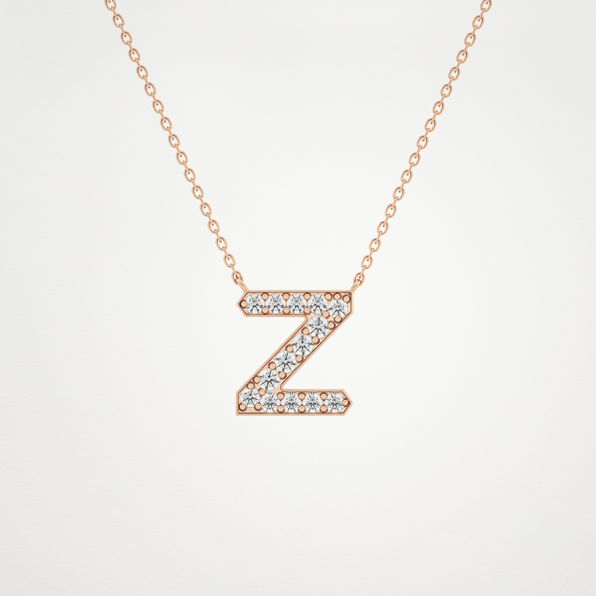 0.28 CT Moissanite Z-Shaped Necklace in 14K or 18K Solid Gold – DEF Color, VVS Clarity