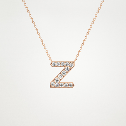 0.28 CT Moissanite Z-Shaped Necklace in 14K or 18K Solid Gold – DEF Color, VVS Clarity