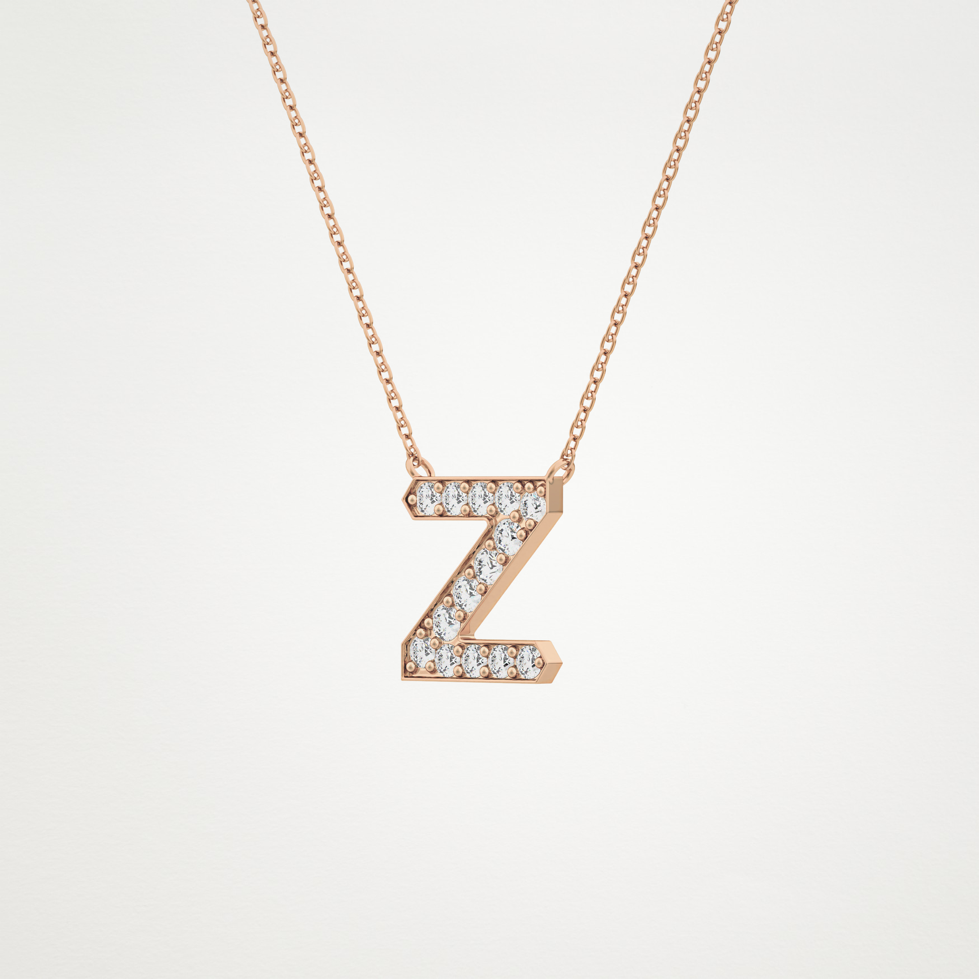 0.28 CT Moissanite Z-Shaped Necklace in 14K or 18K Solid Gold – DEF Color, VVS Clarity
