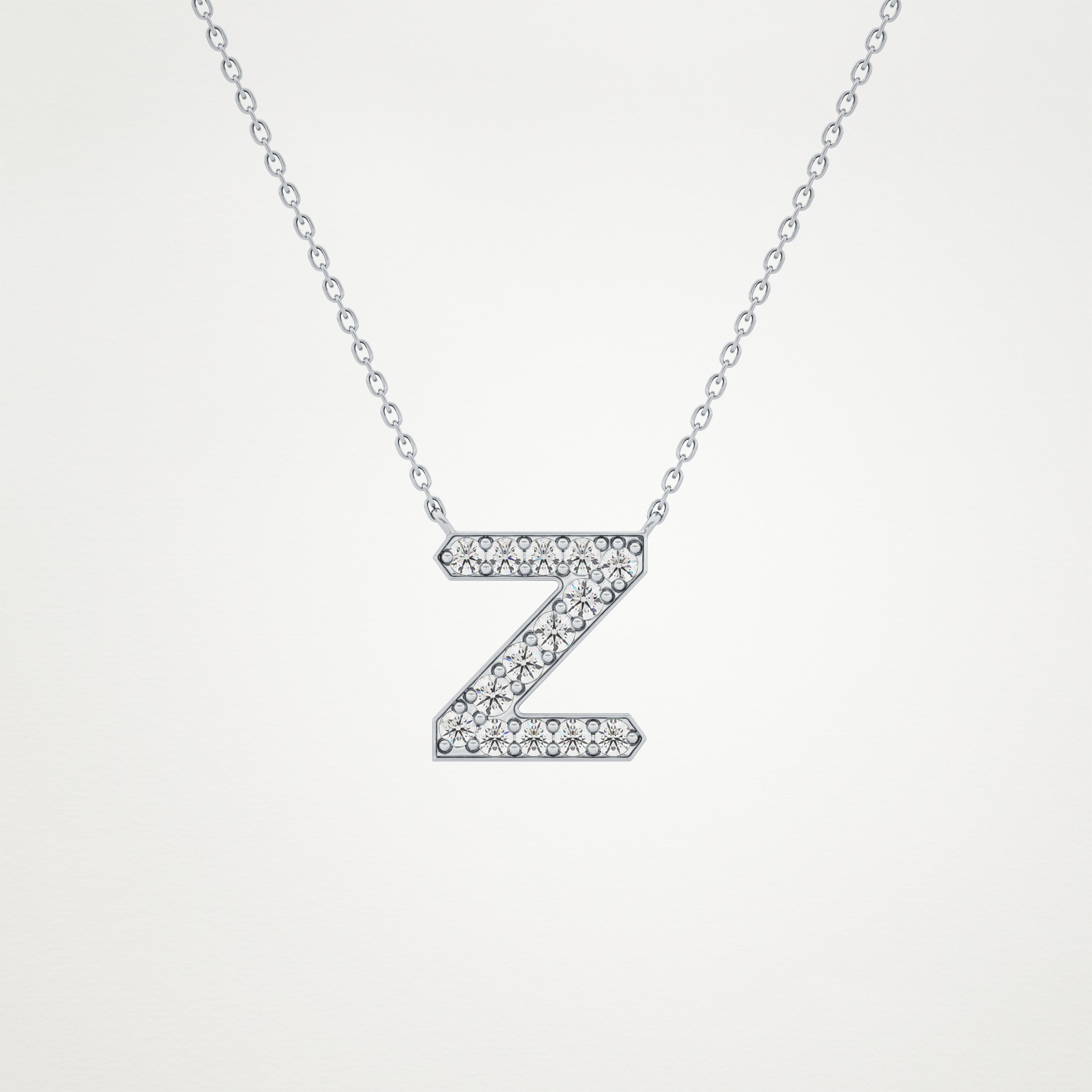 0.28 CT Moissanite Z-Shaped Necklace in 14K or 18K Solid Gold – DEF Color, VVS Clarity