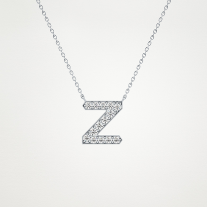 0.28 CT Moissanite Z-Shaped Necklace in 14K or 18K Solid Gold – DEF Color, VVS Clarity