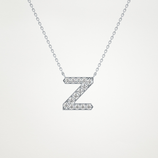 0.28 CT Moissanite Z-Shaped Necklace in 14K or 18K Solid Gold – DEF Color, VVS Clarity