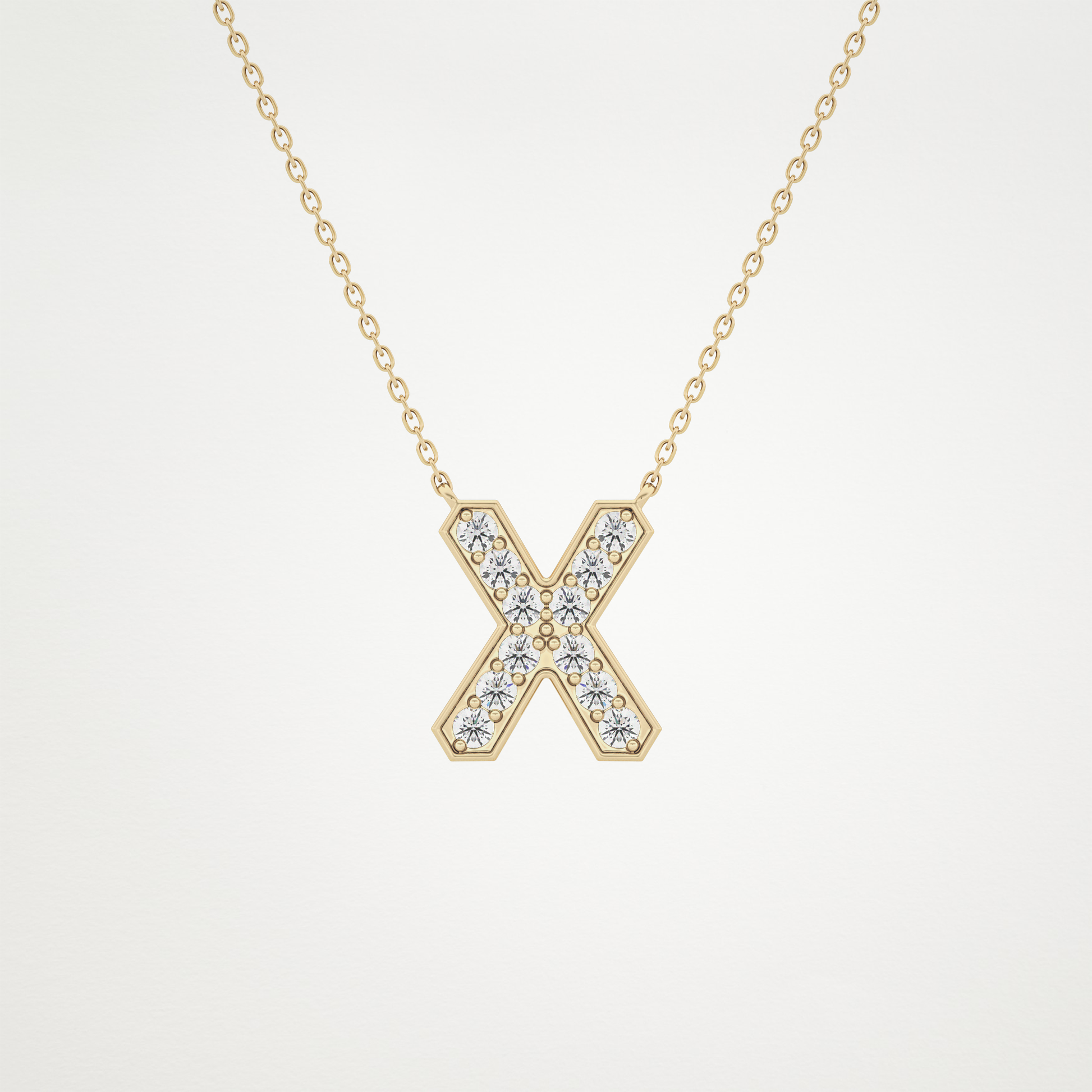0.31 CT Moissanite X-Shaped Necklace in 14K or 18K Solid Gold – DEF Color, VVS Clarity