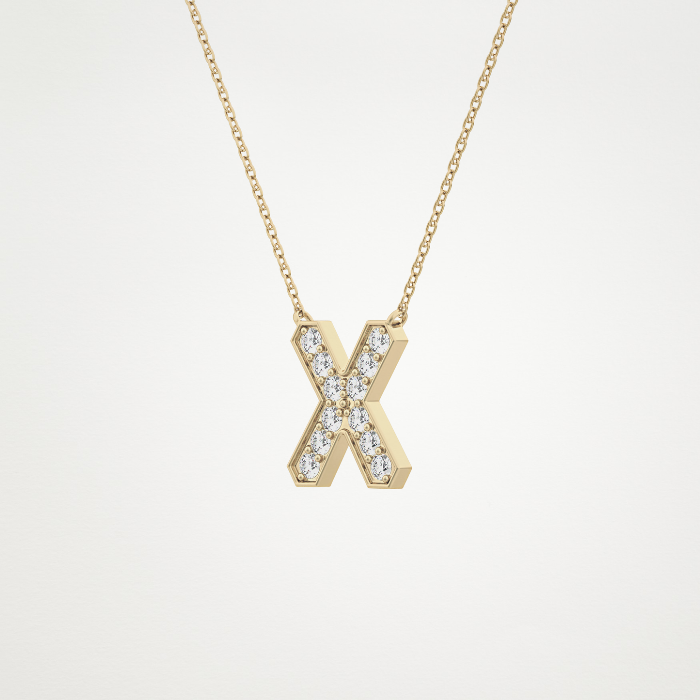 0.31 CT Moissanite X-Shaped Necklace in 14K or 18K Solid Gold – DEF Color, VVS Clarity
