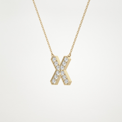 0.31 CT Moissanite X-Shaped Necklace in 14K or 18K Solid Gold – DEF Color, VVS Clarity