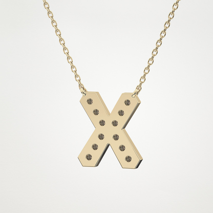 0.31 CT Moissanite X-Shaped Necklace in 14K or 18K Solid Gold – DEF Color, VVS Clarity