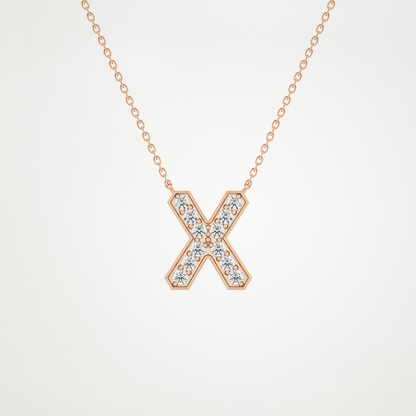 0.31 CT Moissanite X-Shaped Necklace in 14K or 18K Solid Gold – DEF Color, VVS Clarity