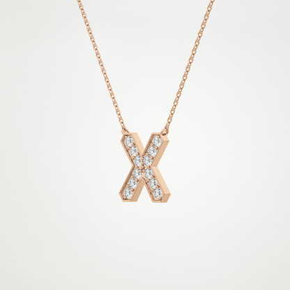 0.31 CT Moissanite X-Shaped Necklace in 14K or 18K Solid Gold – DEF Color, VVS Clarity