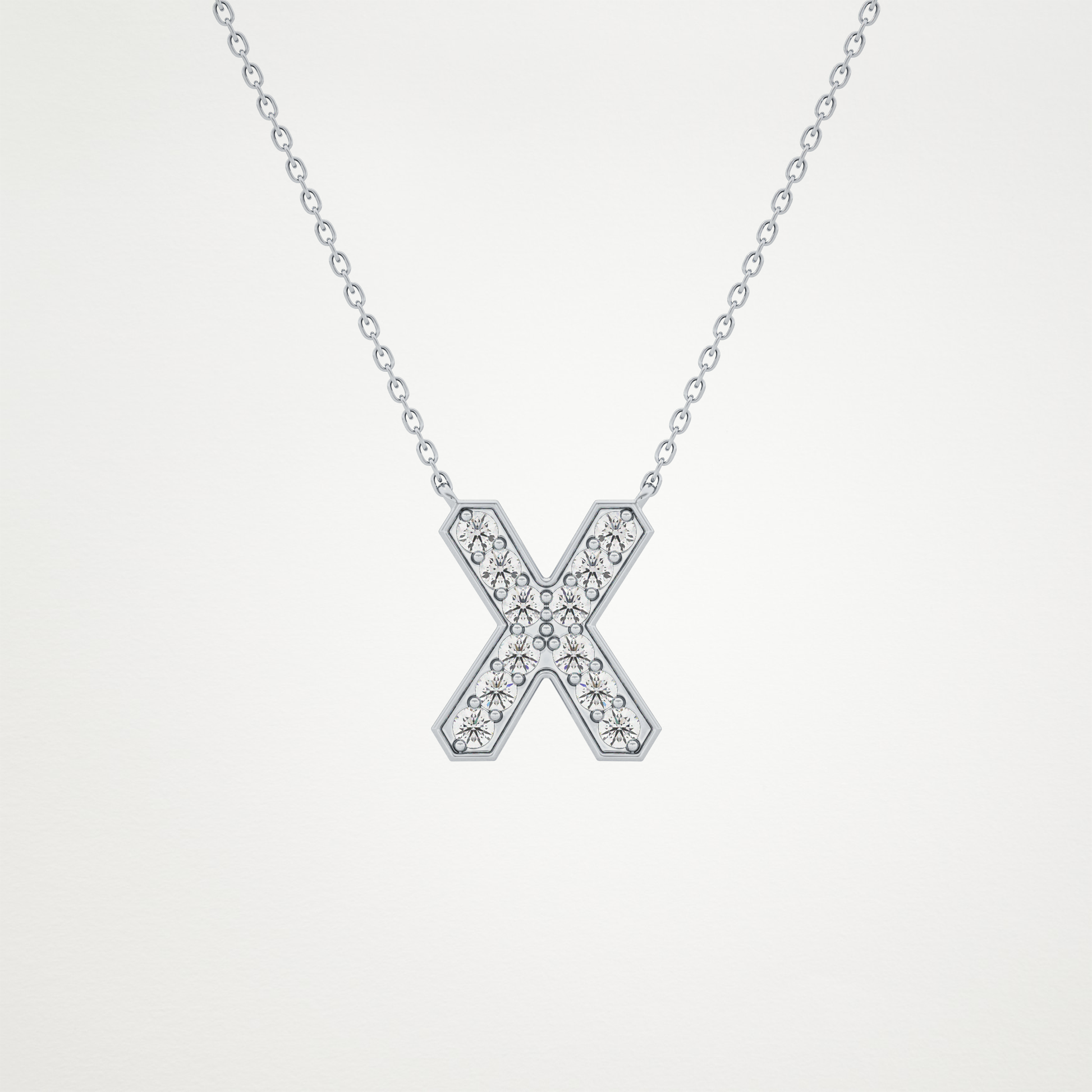 0.31 CT Moissanite X-Shaped Necklace in 14K or 18K Solid Gold – DEF Color, VVS Clarity