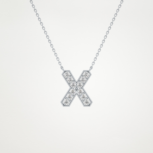 0.31 CT Moissanite X-Shaped Necklace in 14K or 18K Solid Gold – DEF Color, VVS Clarity