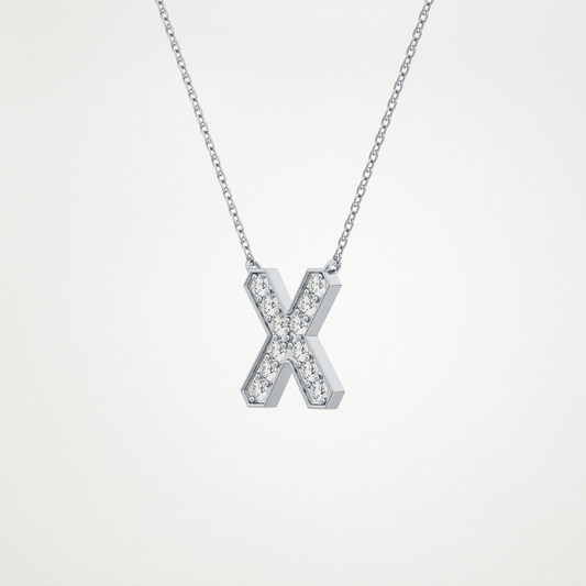 0.31 CT Moissanite X-Shaped Necklace in 14K or 18K Solid Gold – DEF Color, VVS Clarity