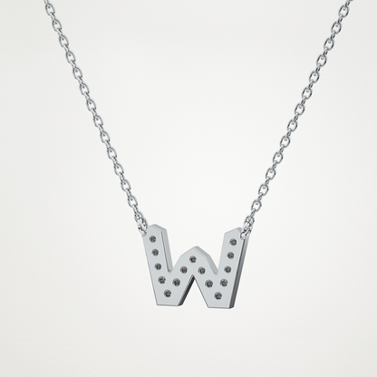 0.84 CT Moissanite W-Shaped Necklace in 14K or 18K Solid Gold – DEF Color, VVS Clarity