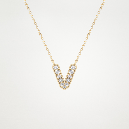 0.18 CT Moissanite V-Shaped Necklace in 14K or 18K Solid Gold – DEF Color, VVS Clarity