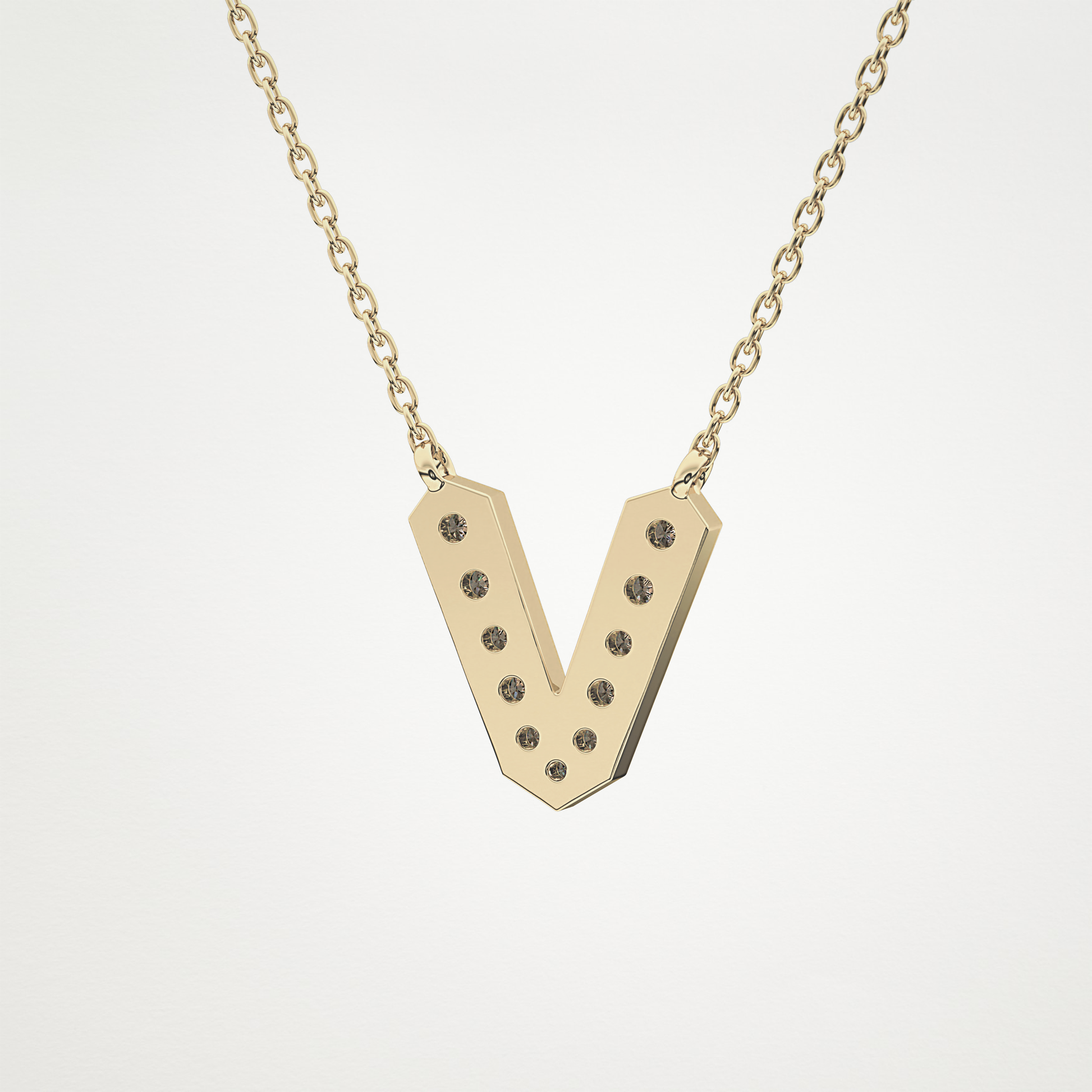 0.18 CT Moissanite V-Shaped Necklace in 14K or 18K Solid Gold – DEF Color, VVS Clarity