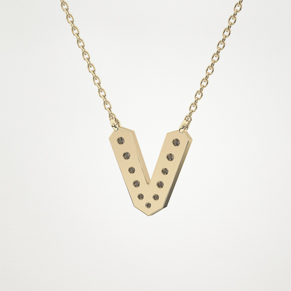 0.18 CT Moissanite V-Shaped Necklace in 14K or 18K Solid Gold – DEF Color, VVS Clarity