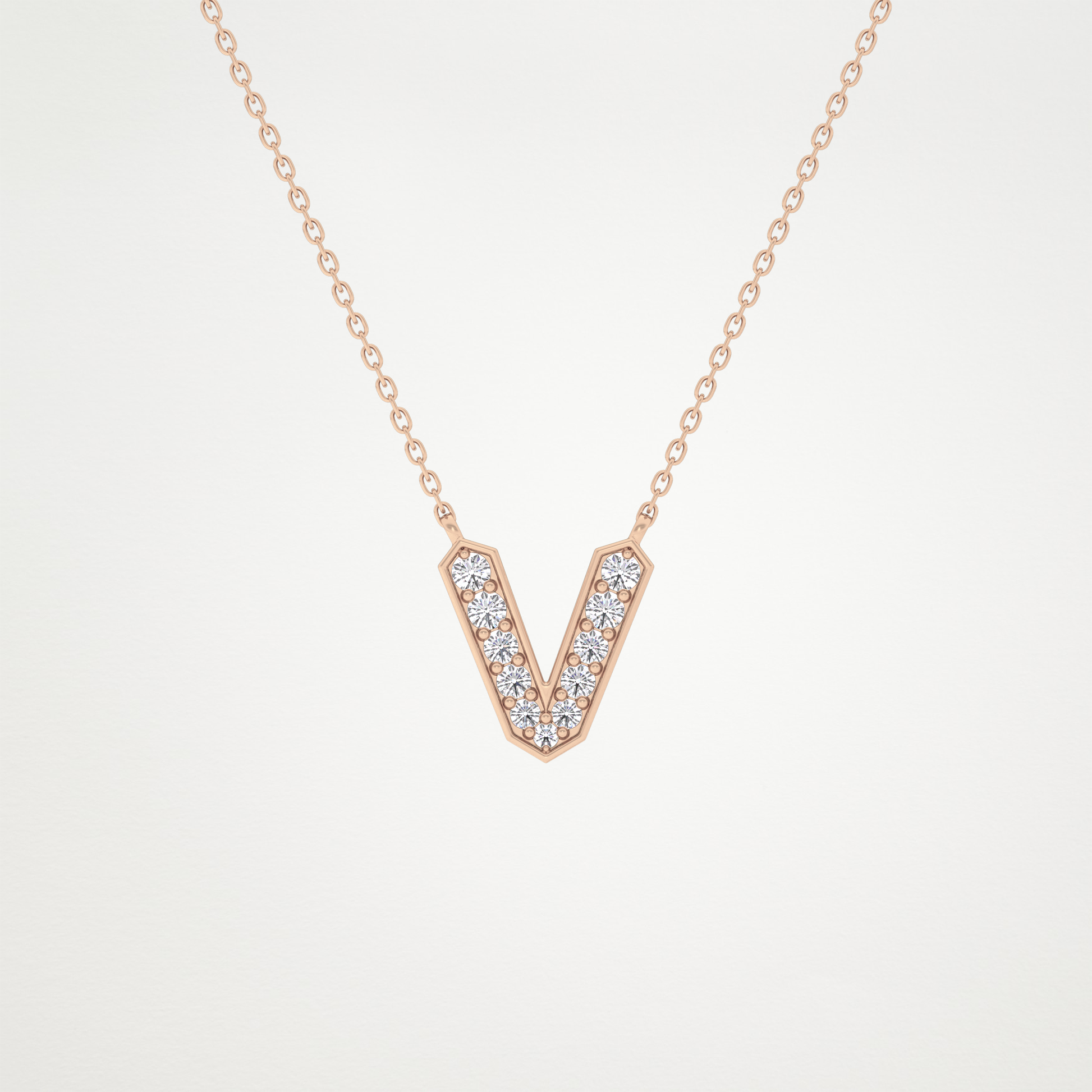 0.18 CT Moissanite V-Shaped Necklace in 14K or 18K Solid Gold – DEF Color, VVS Clarity