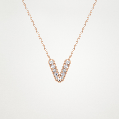 0.18 CT Moissanite V-Shaped Necklace in 14K or 18K Solid Gold – DEF Color, VVS Clarity