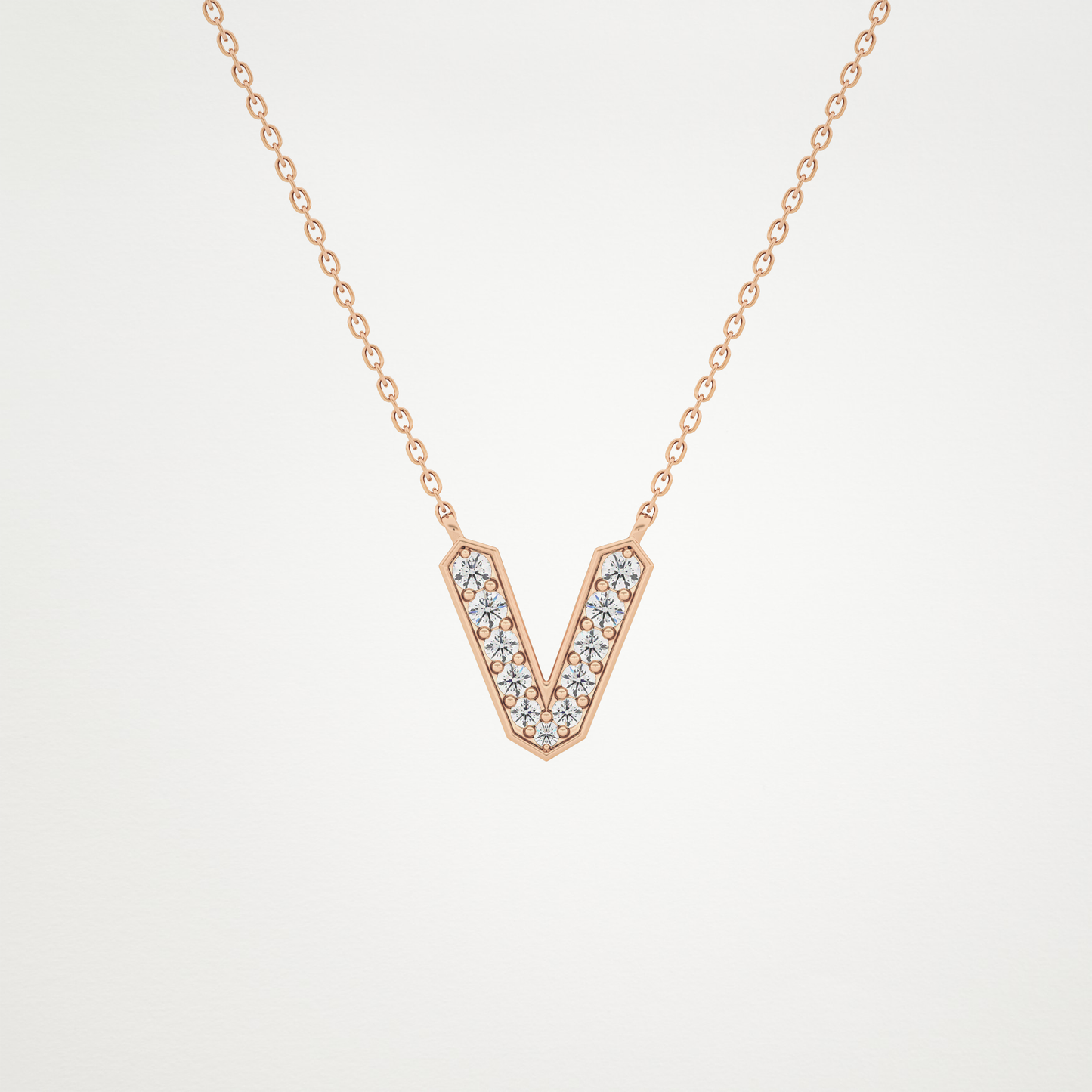 0.18 CT Moissanite V-Shaped Necklace in 14K or 18K Solid Gold – DEF Color, VVS Clarity