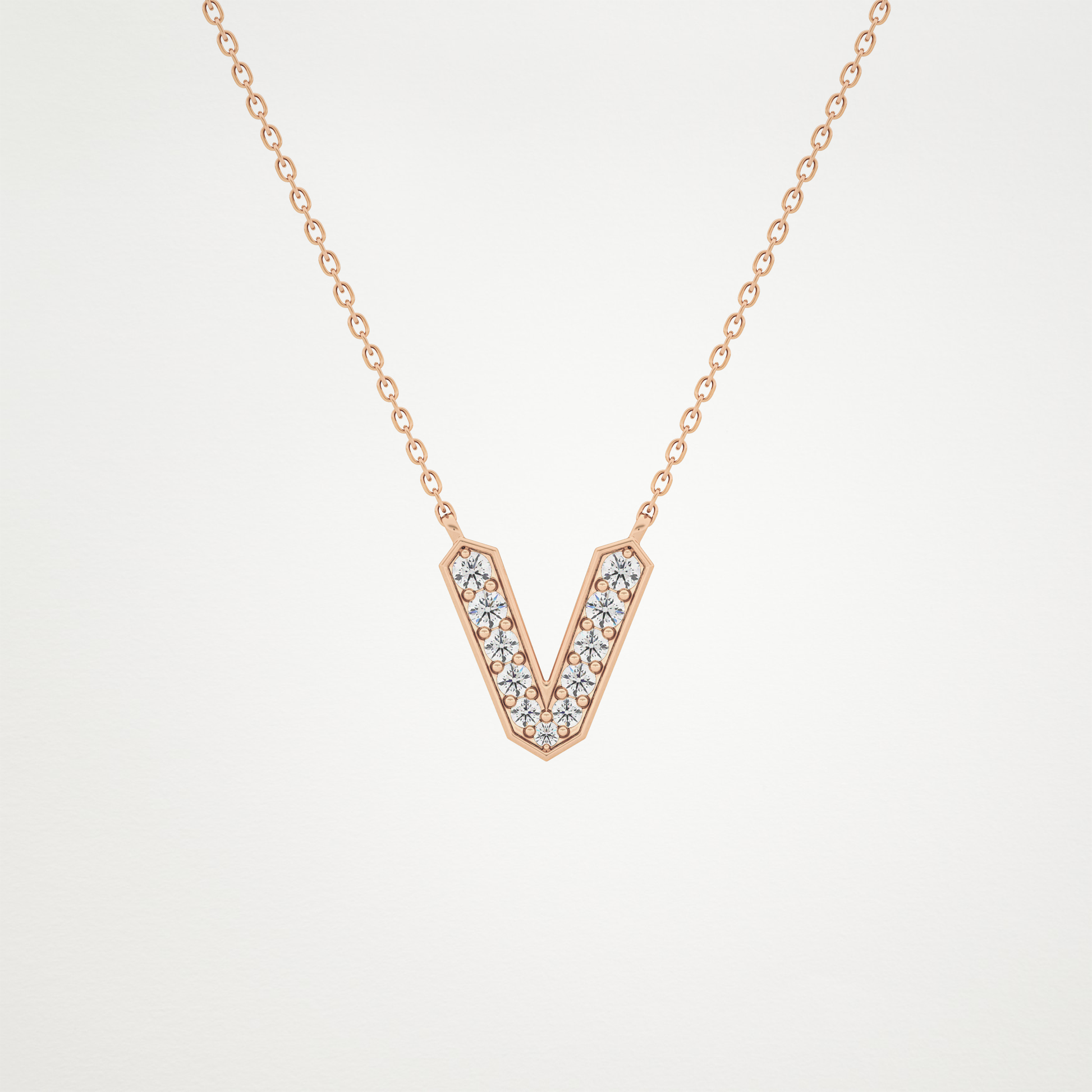 0.18 CT Moissanite V-Shaped Necklace in 14K or 18K Solid Gold – DEF Color, VVS Clarity