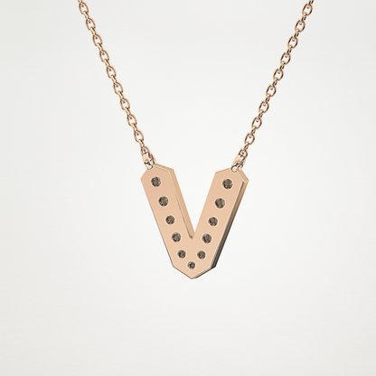 0.18 CT Moissanite V-Shaped Necklace in 14K or 18K Solid Gold – DEF Color, VVS Clarity