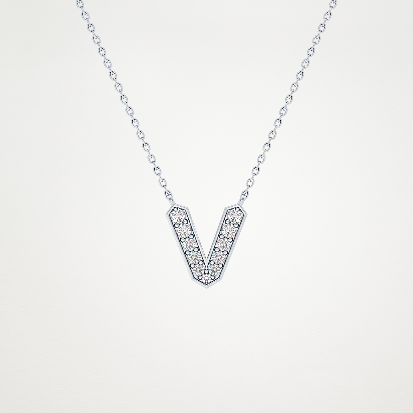 0.18 CT Moissanite V-Shaped Necklace in 14K or 18K Solid Gold – DEF Color, VVS Clarity