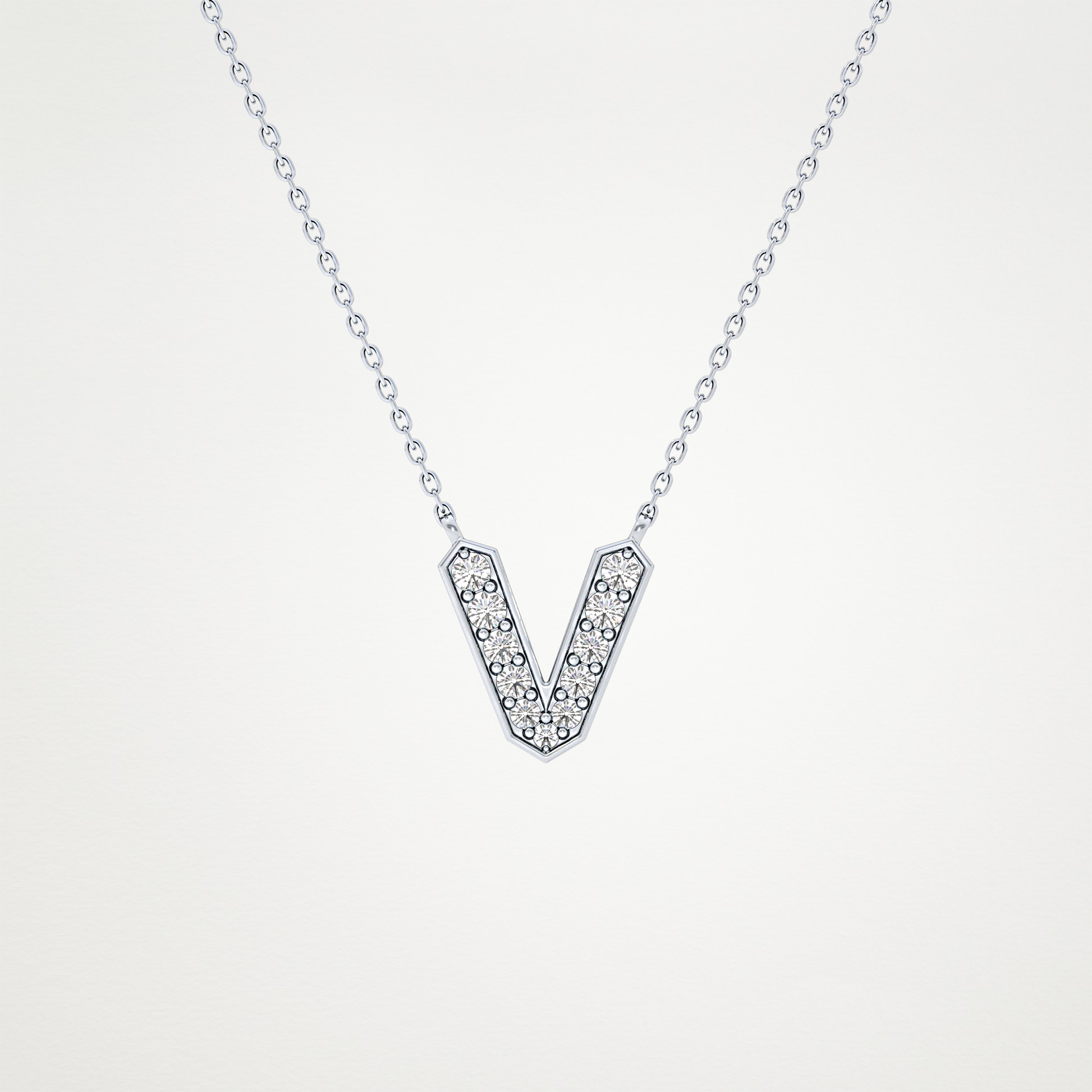 0.18 CT Moissanite V-Shaped Necklace in 14K or 18K Solid Gold – DEF Color, VVS Clarity