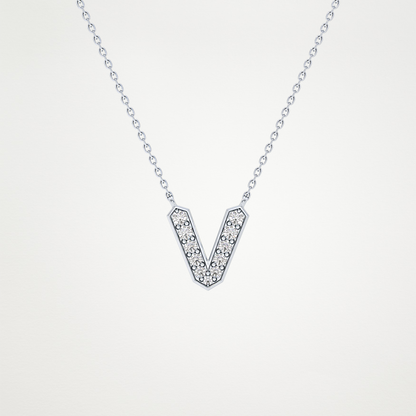 0.18 CT Moissanite V-Shaped Necklace in 14K or 18K Solid Gold – DEF Color, VVS Clarity