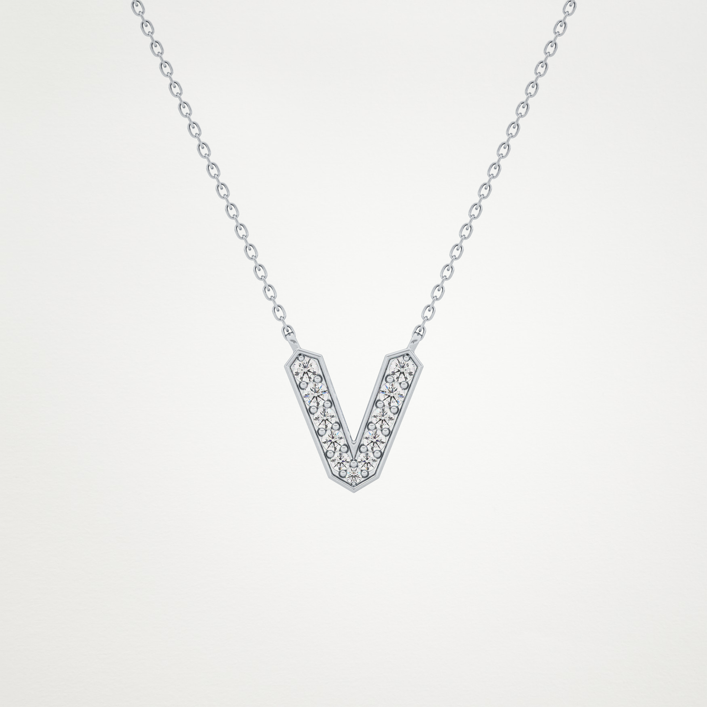 0.18 CT Moissanite V-Shaped Necklace in 14K or 18K Solid Gold – DEF Color, VVS Clarity