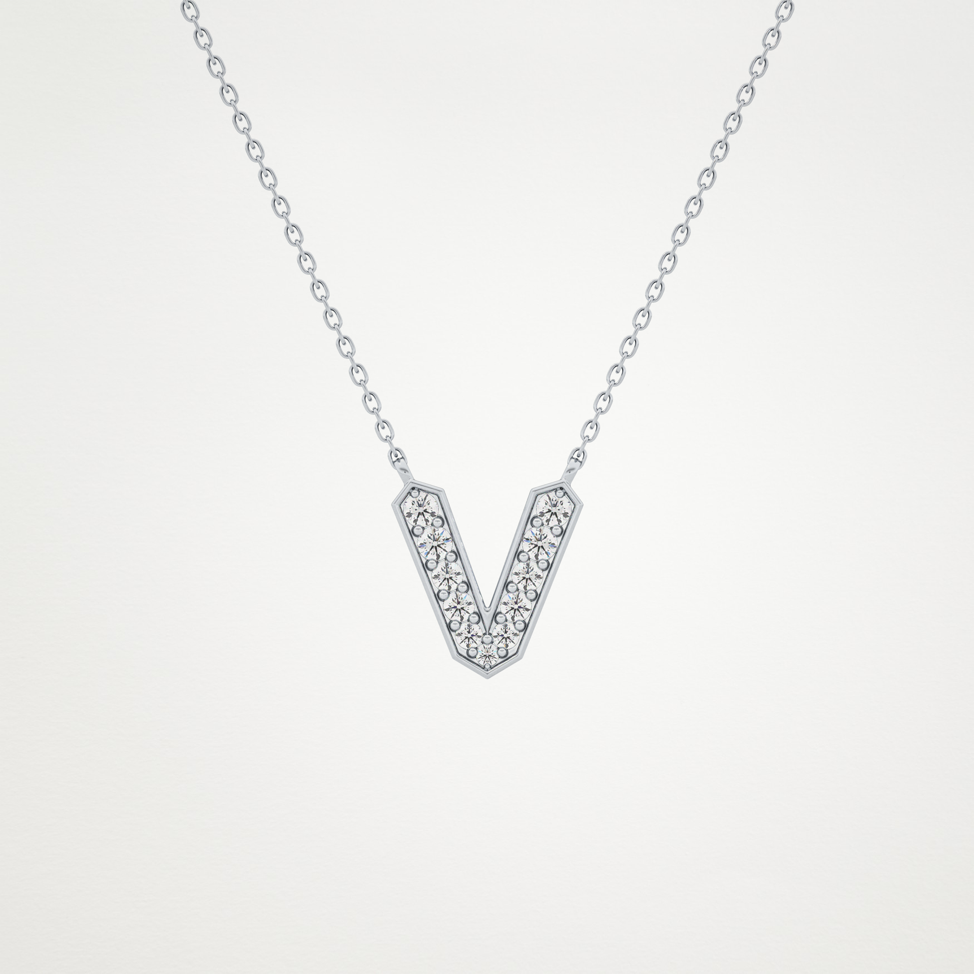0.18 CT Moissanite V-Shaped Necklace in 14K or 18K Solid Gold – DEF Color, VVS Clarity
