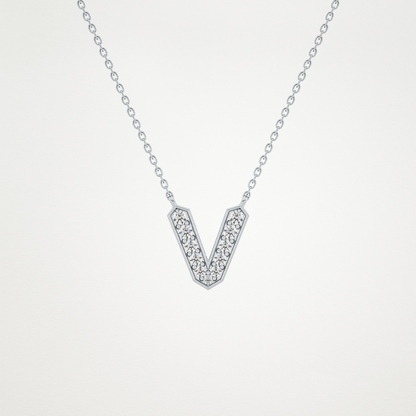 0.18 CT Moissanite V-Shaped Necklace in 14K or 18K Solid Gold – DEF Color, VVS Clarity